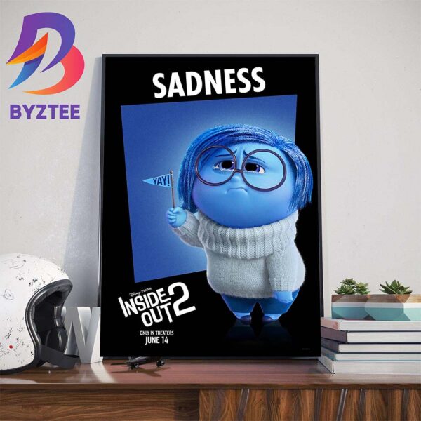 Phyllis Smith Voices Sadness In Inside Out 2 Disney And Pixar Official Poster Art Decorations Poster Canvas