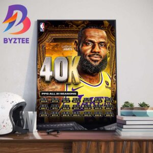 Scoring King In NBA King James Lebron James The Journey To 40000 Career Points Wall Decor Poster Canvas