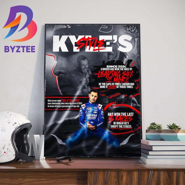 Style Of Kyle Larson Dominating Fashion Wall Decor Poster Canvas