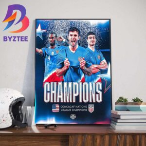 USMNT Back-To-Back-To-Back Concacaf Nations League Champions Wall Decor Poster Canvas