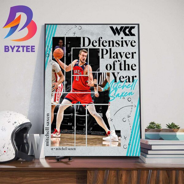 WCC Basketball Defensive Player Of The Year Is The Mitchell Saxen Wall Decor Poster Canvas