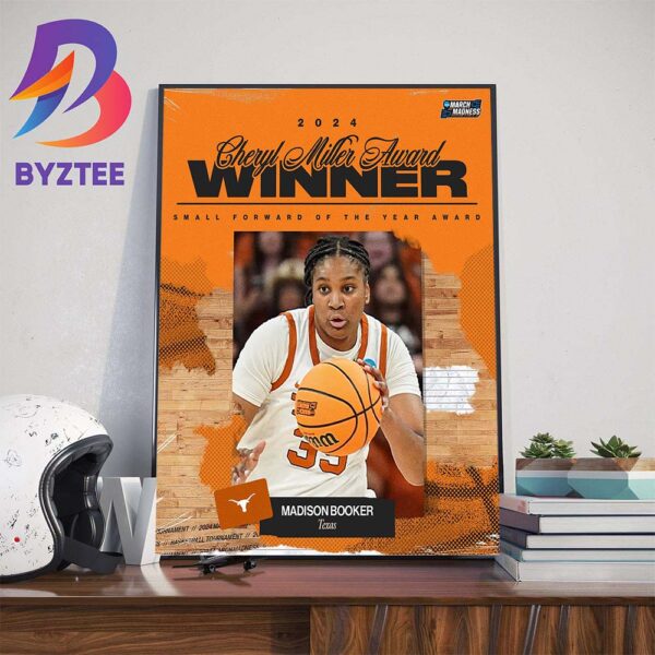 2024 Cheryl Miller Award Winner Small Forward Of The Year Award Is Madison Booker Home Decor Poster Canvas