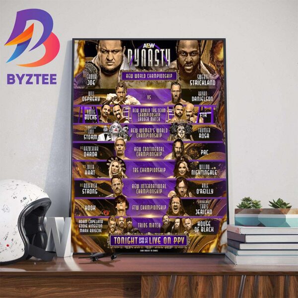AEW Dynasty AEW World Championship Matchups Official Poster Home Decor Poster Canvas