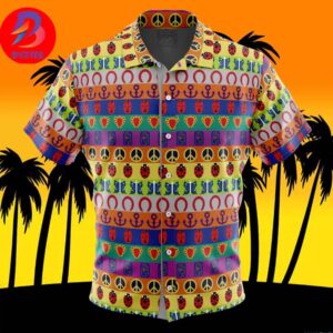 All Symbols Pattern Jojo?s Bizarre Adventure For Men And Women In Summer Vacation Button Up Hawaiian Shirt