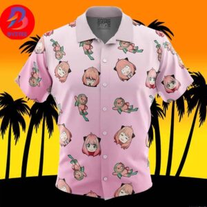 Anya Pattern Spy x Family For Men And Women In Summer Vacation Button Up Hawaiian Shirt
