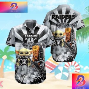 Baby Yoda Star Wars Loves NFL Las Vegas Raiders Hawaiian Shirt For Men And Women