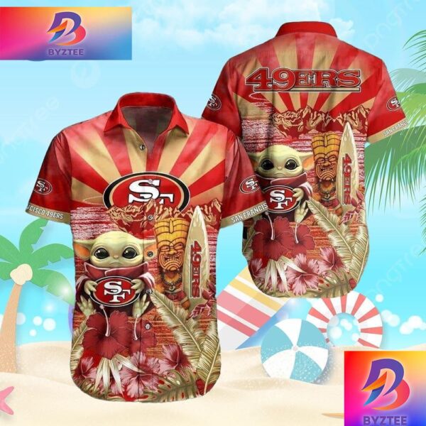 Baby Yoda Star Wars Loves NFL San Francisco 49Ers Hawaiian Shirt For Men And Women