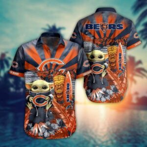 Baby Yoda Style NFL Chicago Bears Summer Collection Trendy Aloha Hawaiian Shirt For Men And Women