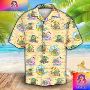 Beige Yoda Graphic Star Wars Trendy Gifts For Fans Perfect Gifts Hawaiian Shirt For Men And Women