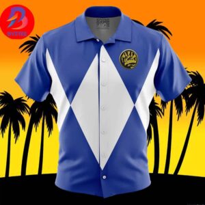 Blue Ranger Mighty Morphin Power Rangers For Men And Women In Summer Vacation Button Up Hawaiian Shirt