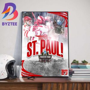Boston University Terriers Mens Ice Hockey Back To Back Trips To The NCAA 2024 Mens Frozen Four Wall Decor Poster Canvas