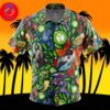 Bug Type Pattern Pokemon For Men And Women In Summer Vacation Button Up Hawaiian Shirt