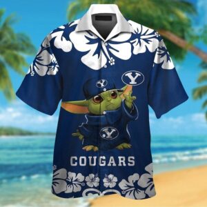 Byu Cougars Baby Yoda Tropical Hawaiian Shirt For Men And Women