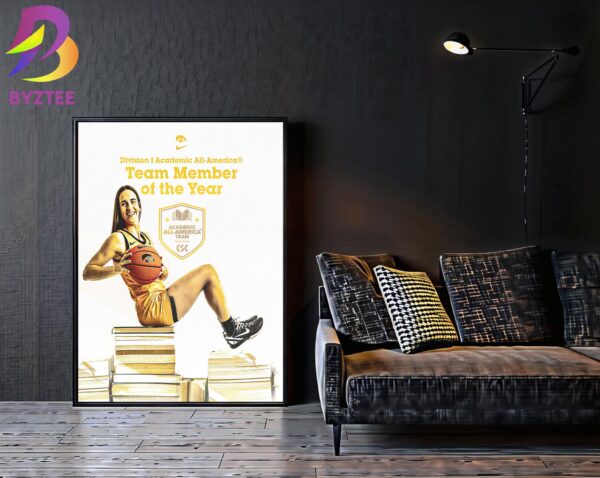 Caitlin Clark Iowa Hawkeyes Womens Basketball Team Member Of The Year Division I Academic All-America Home Decor Poster Canvas