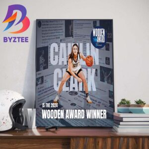 Caitlin Clark Is The Winner Of The 2024 John R Wooden Award Womens Player Of The Year Home Decor Poster Canvas