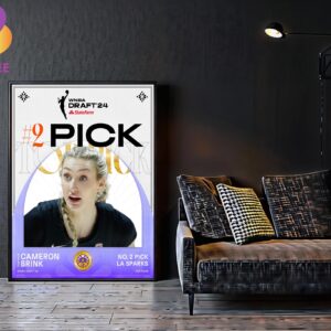 Cameron Brink State Farm 2nd Pick Selected By Los Angeles Sparks WNBA Draft 2024 Home Decor Poster Canvas