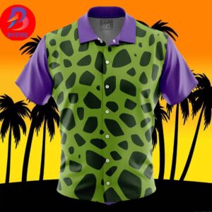 Cell Dragon Ball Z For Men And Women In Summer Vacation Button Up Hawaiian Shirt