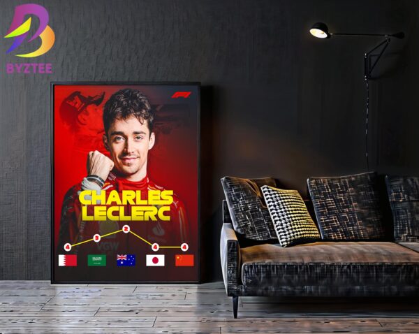 Charles Leclerc Scuderia Ferrari The Only Driver To Finish In The Top Four Of Every Race F1 Home Decor Poster Canvas