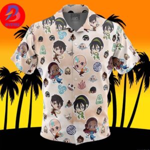 Chibi Avatar Airbender Pattern For Men And Women In Summer Vacation Button Up Hawaiian Shirt