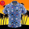 Chibi Eevelutions Pattern Pokemon For Men And Women In Summer Vacation Button Up Hawaiian Shirt