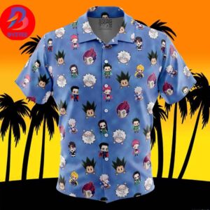 Chibi Hunter x Hunter Characters Pattern For Men And Women In Summer Vacation Button Up Hawaiian Shirt