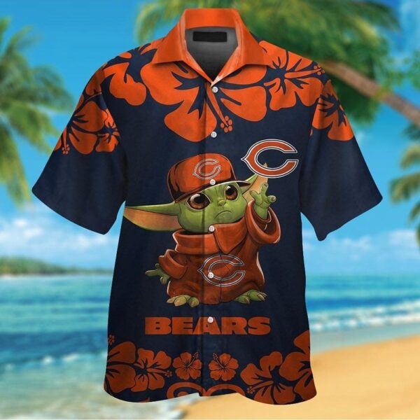 Chicago Bears Baby Yoda Tropical Hawaiian Shirt For Men And Women