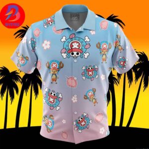 Chopper Pattern One Piece For Men And Women In Summer Vacation Button Up Hawaiian Shirt