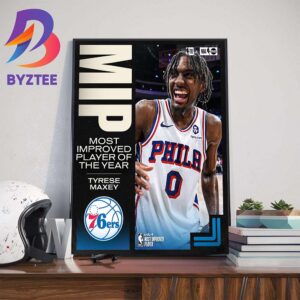Congrats Tyrese Maxey Is 2024 Kia NBA Most Improved Player MIP Home Decor Poster Canvas