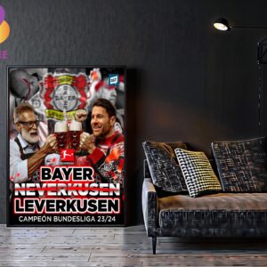 Congratulations Bayer Leverkusen Bundesliga Champions 2023 2024 Not Neverkusen Home Decor Poster Canvas