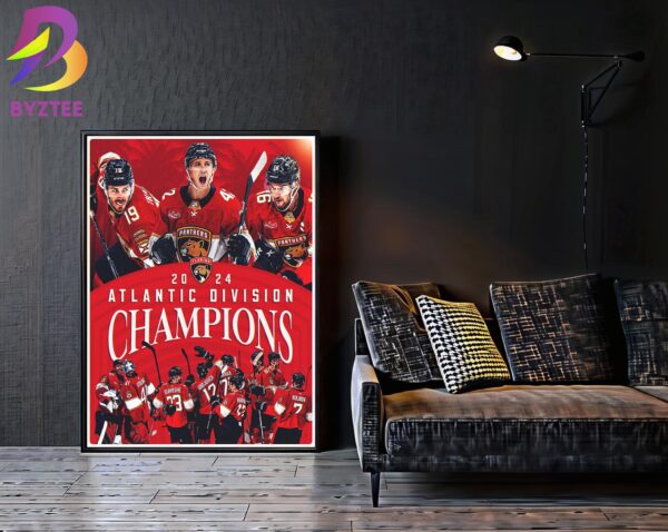 Congratulations Florida Panthers Are Atlantic Division Champions 2024 NHL Home Decor Poster Canvas