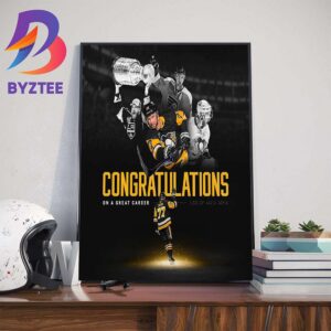 Congratulations On A Great NHL Career For Jeff Carter of Pittsburgh Penguins Home Decor Poster Canvas