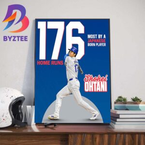 Congratulations To Shohei Ohtani The Most By A Japanese-Born Player With 176 Home Runs Home Decor Poster Canvas