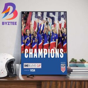Congratulations To USWNT Champions 2024 SheBelieves Cup Home Decor Poster Canvas