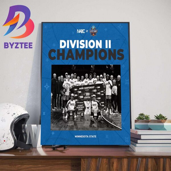 Congratulations to Minnesota State Mens Basketball Are NCAA 2024 Division II National Champions Wall Decor Poster Canvas