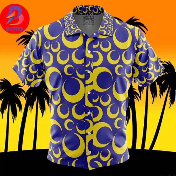 Crescent Moon Sailor Moon For Men And Women In Summer Vacation Button Up Hawaiian Shirt