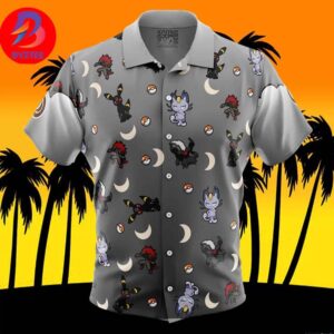 Dark Type Pattern Pokemon For Men And Women In Summer Vacation Button Up Hawaiian Shirt