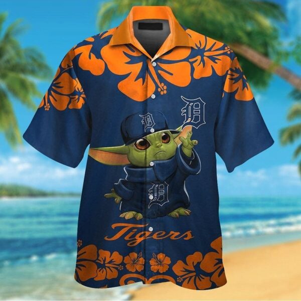 Detroit Tigers Baby Yoda Tropical Hawaiian Shirt For Men And Women