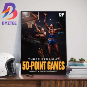 Devin Booker Three Straight 50-Point Games Against A Single Opponent Wall Decor Poster Canvas