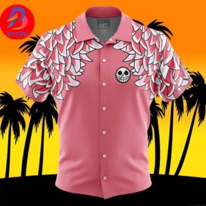 Doflamingo Pattern One Piece For Men And Women In Summer Vacation Button Up Hawaiian Shirt