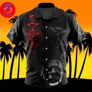 Edward Elric V2 Fullmetal Alchemist For Men And Women In Summer Vacation Button Up Hawaiian Shirt