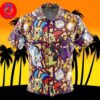 Eevelutions Pattern Pokemon Pattern For Men And Women In Summer Vacation Button Up Hawaiian Shirt