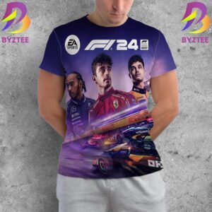F1 24 Standard Edition Cover Featuring Lewis Hamilton Charles Leclerc LandoNorris EA Sports All Over Print Shirt