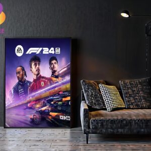 F1 24 Standard Edition Cover Featuring Lewis Hamilton Charles Leclerc LandoNorris EA Sports Home Decor Poster Canvas