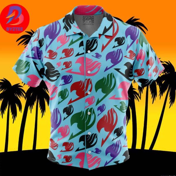 Fairy Tail Insignia Fairy Tail For Men And Women In Summer Vacation Button Up Hawaiian Shirt