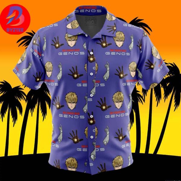 Genos One Punch Man For Men And Women In Summer Vacation Button Up Hawaiian Shirt