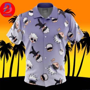 Gojo Satoru Pattern Jujutsu Kaisen For Men And Women In Summer Vacation Button Up Hawaiian Shirt