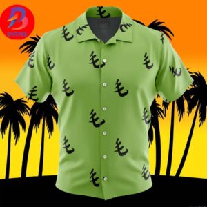 Green Pattern Saitama One Punch Man For Men And Women In Summer Vacation Button Up Hawaiian Shirt