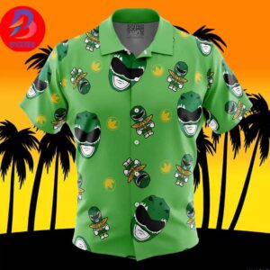 Green Ranger Pattern Mighty Morphin Power Rangers For Men And Women In Summer Vacation Button Up Hawaiian Shirt