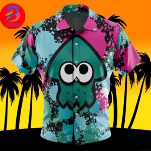 Green Squid Aloha Splatoon For Men And Women In Summer Vacation Button Up Hawaiian Shirt