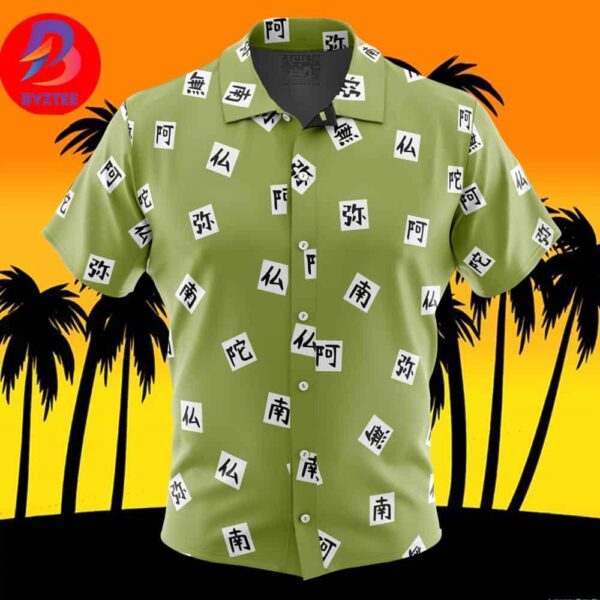 Gyomei Himejema Demon Slayer For Men And Women In Summer Vacation Button Up Hawaiian Shirt